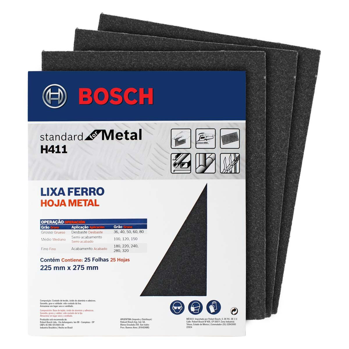 25 Lijas Metal Bosch - Grano 150